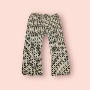 Cross Pattern Stretch Pants with Slight Flare